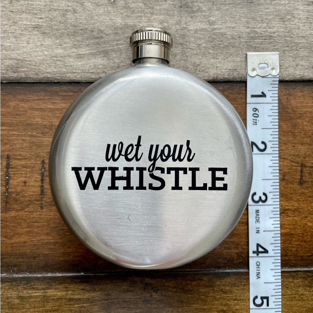 Flask Stainless Steel “Wet Your Whistle” - Picture 4 of 4